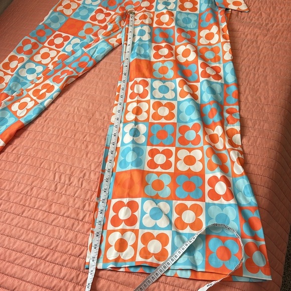 NWT Retro Stage 60s Inspired HALTER COLORBLOCK FLORAL SLEEVELESS JUMPSUIT sz 2XL - Picture 7 of 15